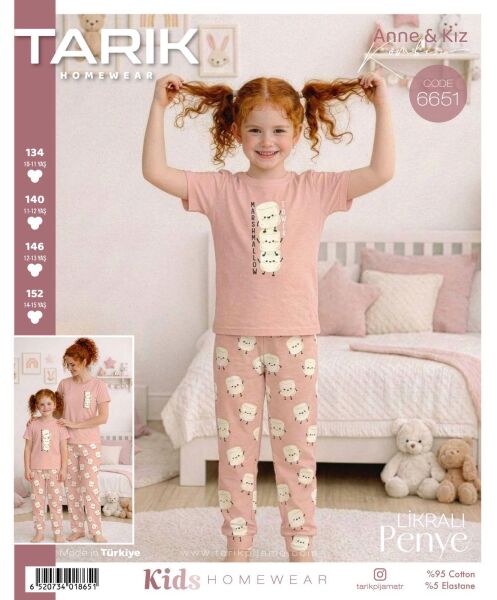 TARIK 6651 KIZ GES 10-15 YAŞ K.KOL PİJAMA TAKIM