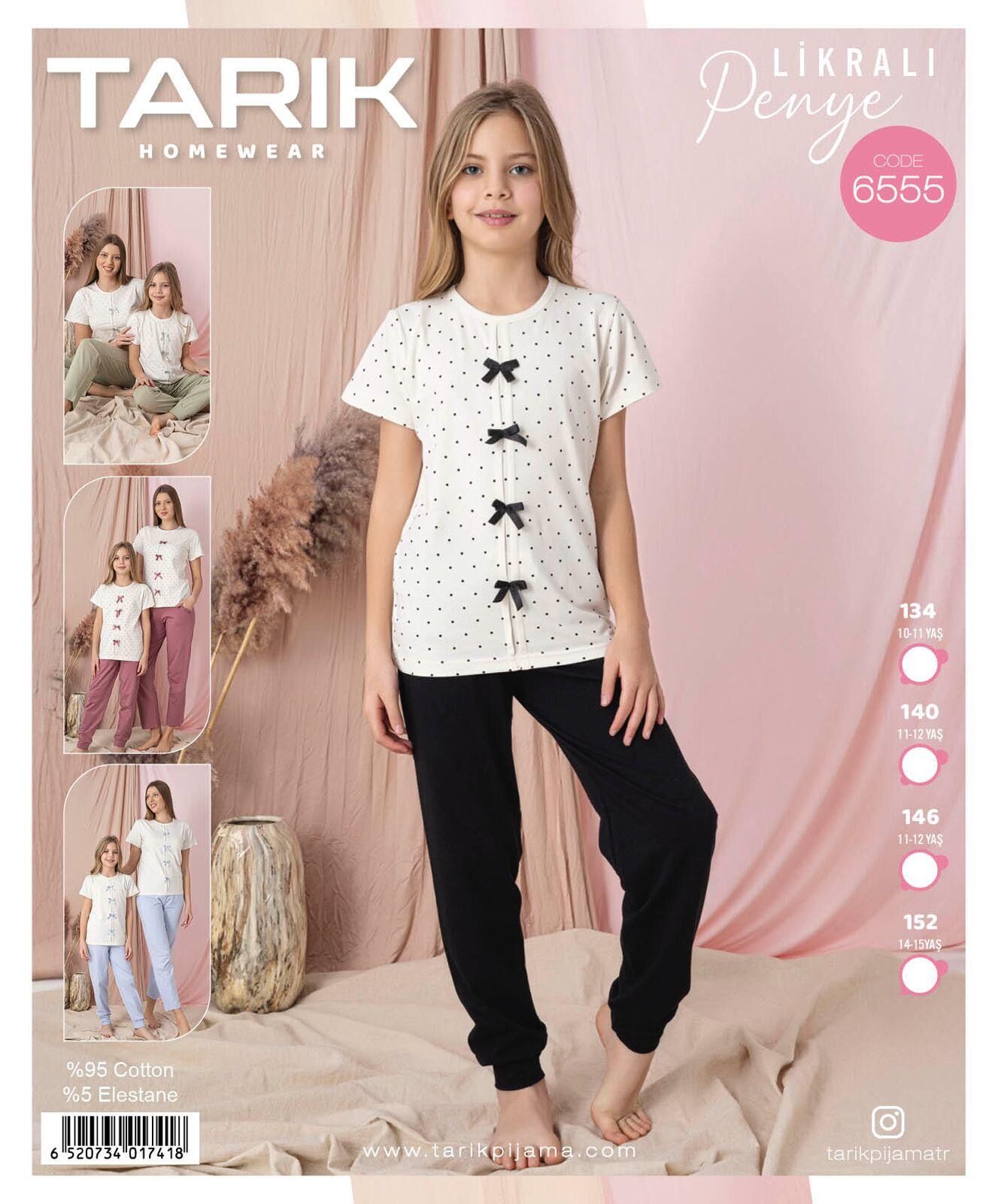 TARIK 6555 KIZ GES 10-15 YAŞ K.KOL PİJAMA TAKIM