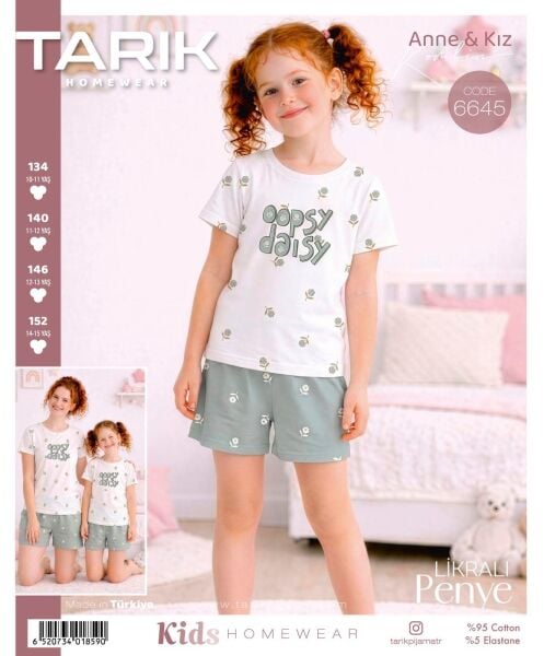 TARIK 6645 KIZ GES 10-15 YAŞ ŞORTLU PİJAMA TAKIM