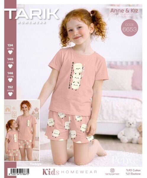 TARIK 6653 KIZ GES 10-15 YAŞ ŞORTLU PİJAMA TAKIM