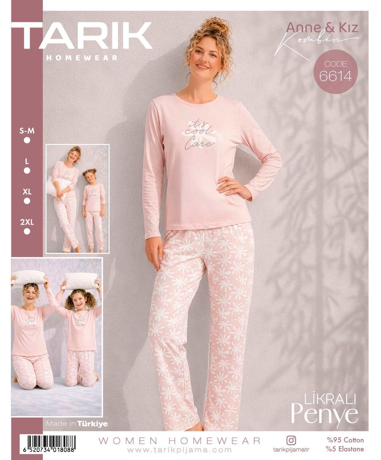 TARIK 6614 BAYAN COOL CARE BASKI PİJAMA TAKIMI
