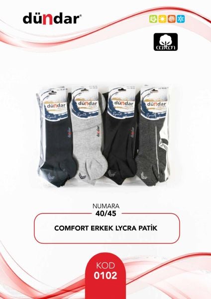 DÜNDAR 0102 ERKEK LİKRALI PATİK ÇORAP