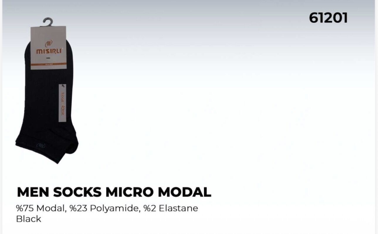 MISIRLI 61201 ERKEK MODAL PATİK ÇORABI SİYAH