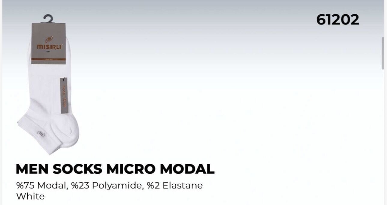 MISIRLI 61202 ERKEK MODAL PATİK ÇORABI BEYAZ