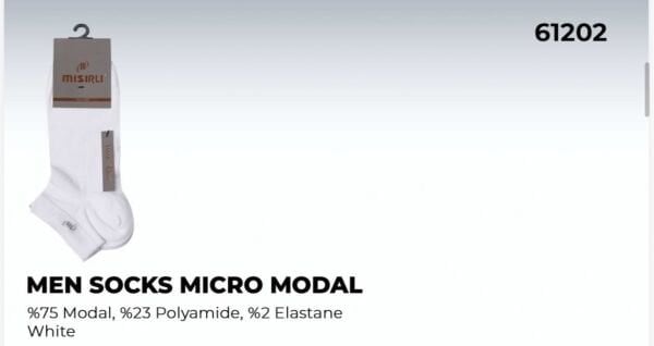 MISIRLI 61202 ERKEK MODAL PATİK ÇORABI BEYAZ