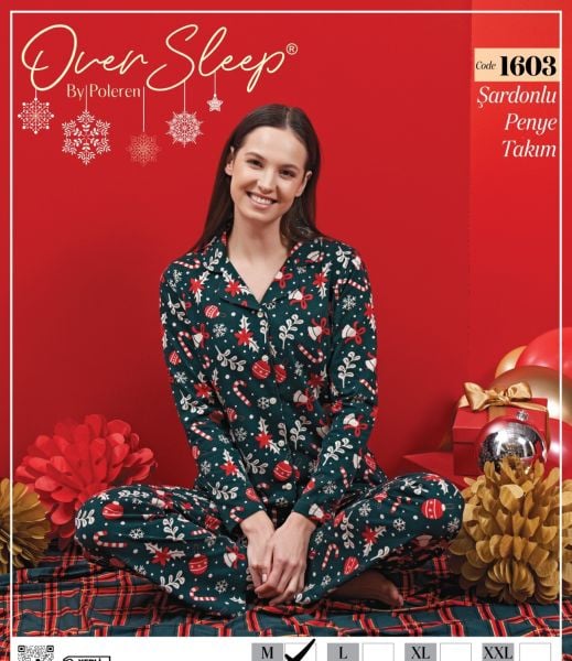 OVER SLEEP 1603 BAYAN DÜĞ.YILBAŞI PİJAMA TAKIM
