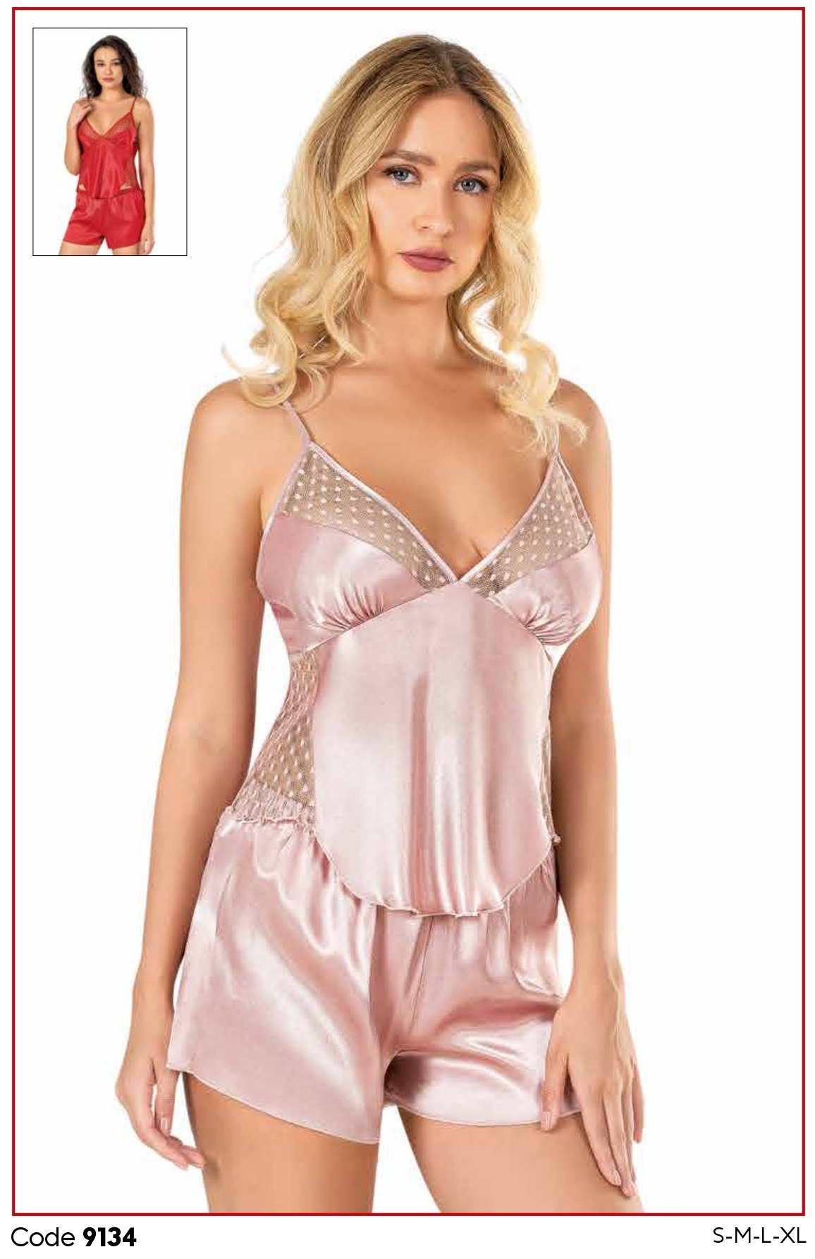 PRİMODA 9134 SATEN BABYDOLL ŞORT TAKIM