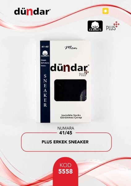 DÜNDAR 5558 ERKEK PLUS SNEAKER BABET ÇORAP