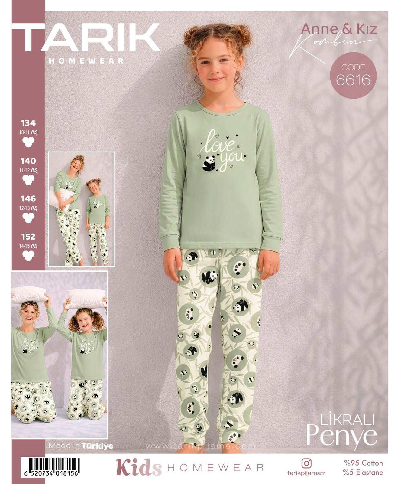 TARIK 6616 KIZ 11-15 YŞ PENYE PİJAMA TAKIM