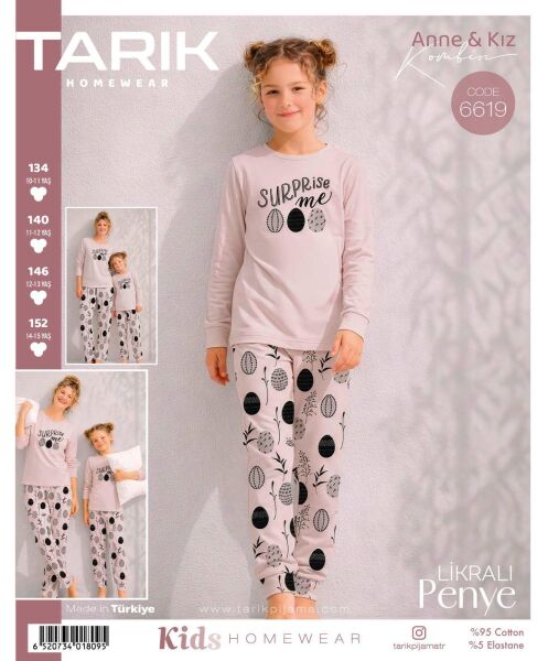 TARIK 6619 KIZ 11-15 YŞ PENYE PİJAMA TAKIM