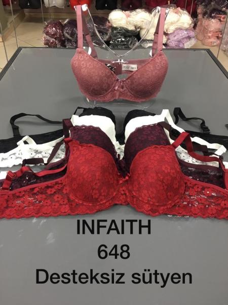 INFAITH 648 C KALIP TELLİ DANTELLİ SÜTYEN