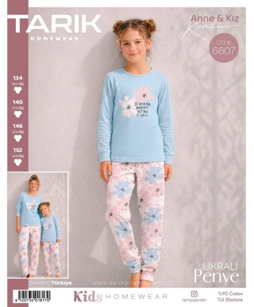 TARIK 6607 KIZ 11-15 YŞ PENYE PİJAMA TAKIM