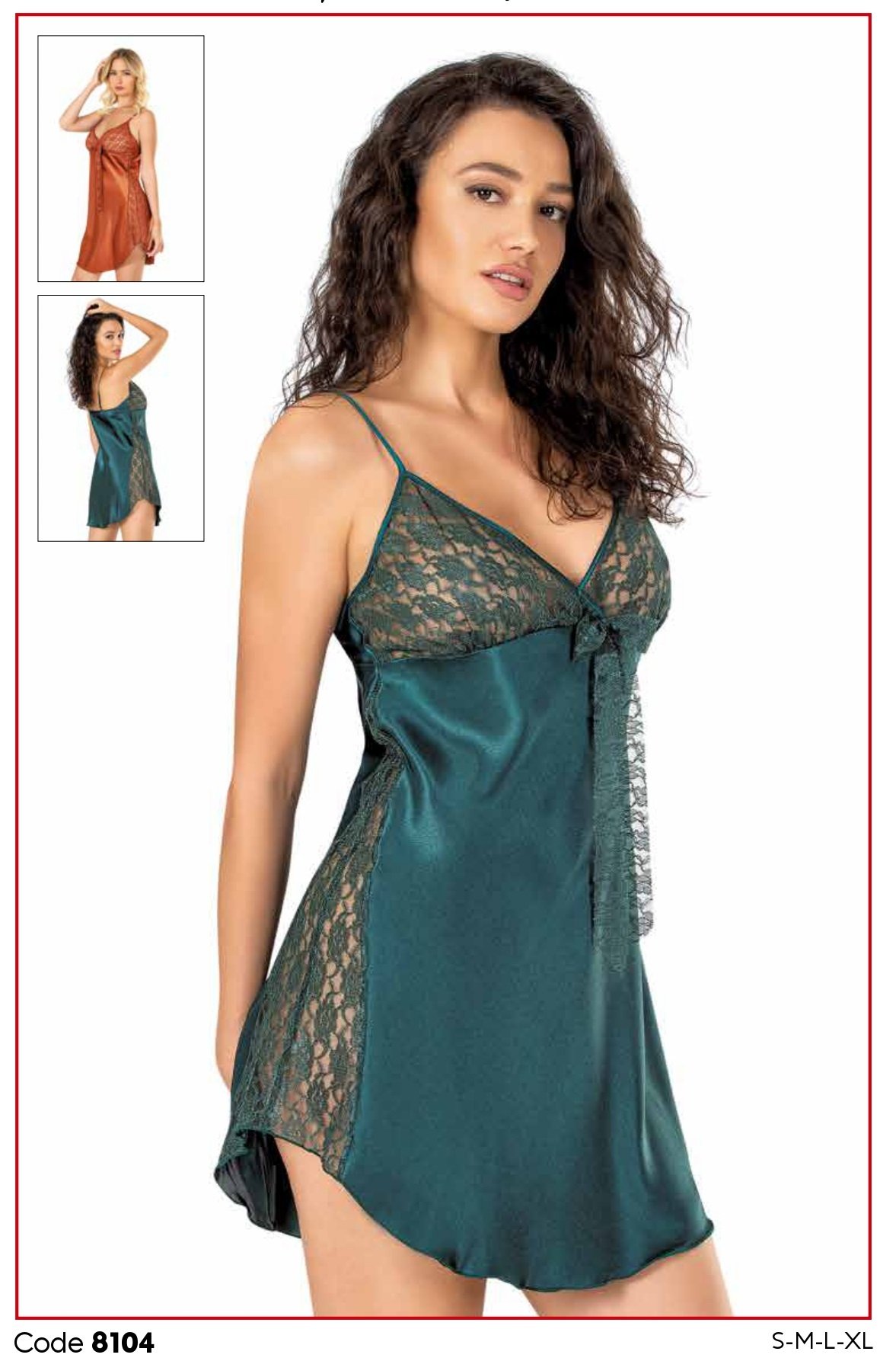 PRİMODA 8104 SATEN KISA GECELİK
