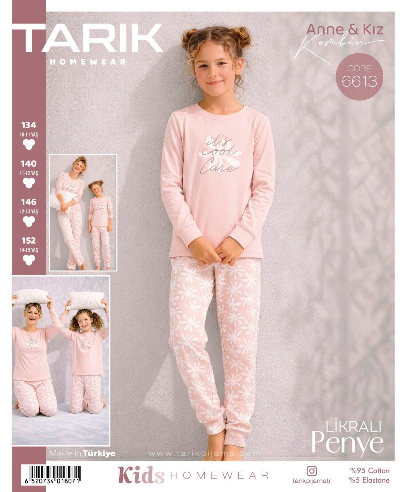 TARIK 6613 KIZ 11-15 YŞ PENYE PİJAMA TAKIM
