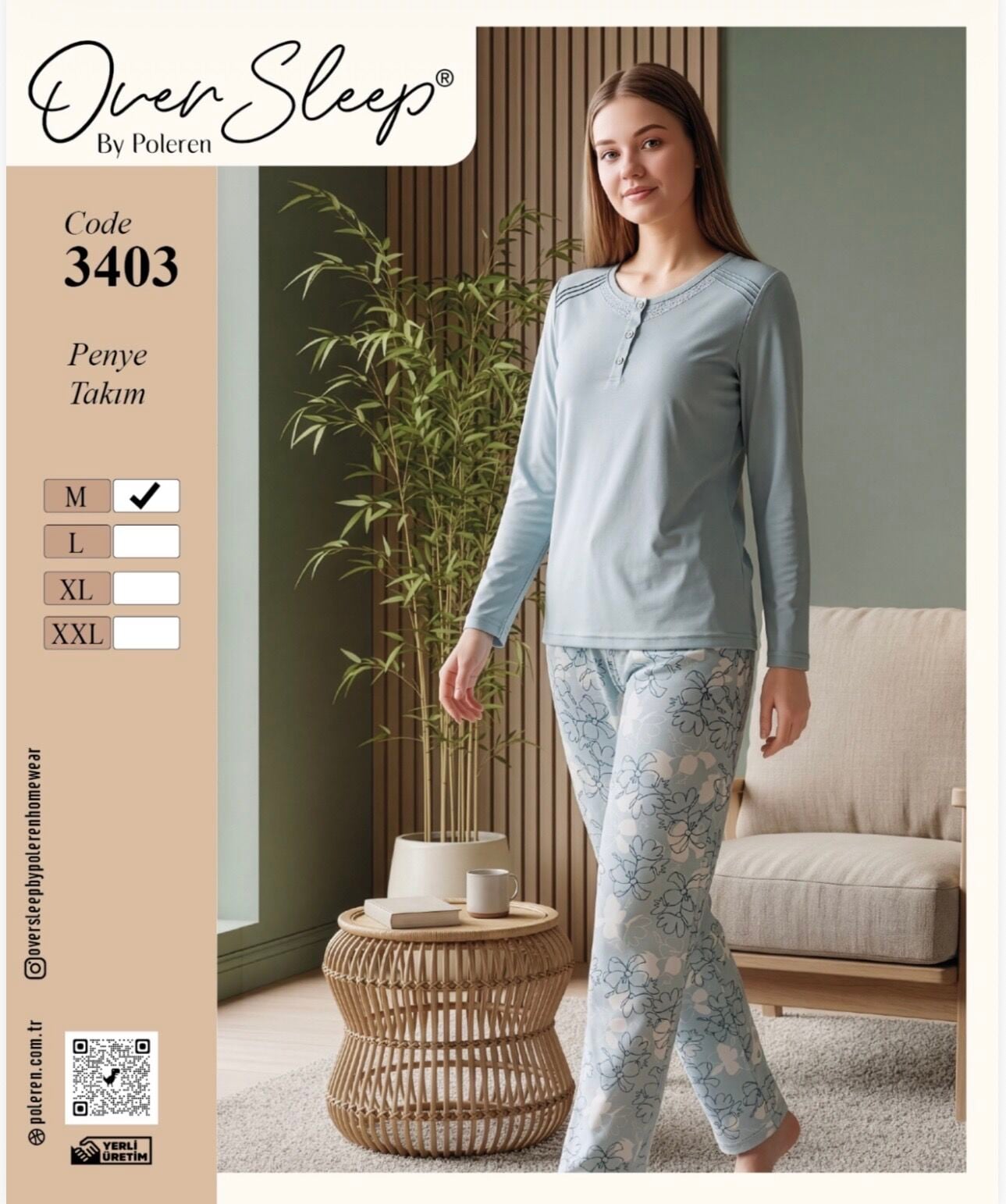 OVER SLEEP 3403 BAYAN SÜPREM PİJAMA TAKIM