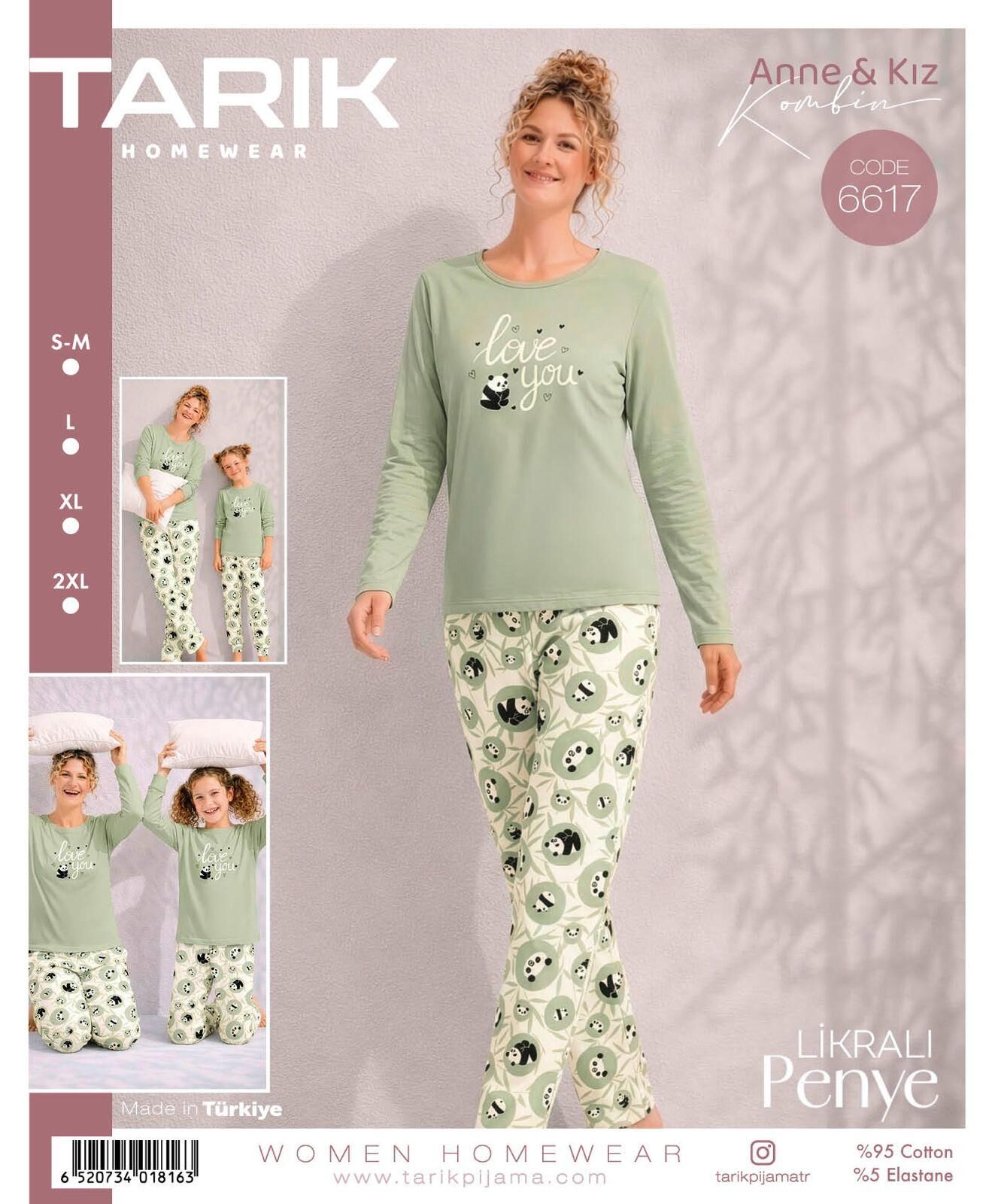 TARIK 6617 BAYAN LOVE YOU PANDA PİJAMA TAKIMI