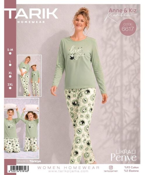 TARIK 6617 BAYAN LOVE YOU PANDA PİJAMA TAKIMI