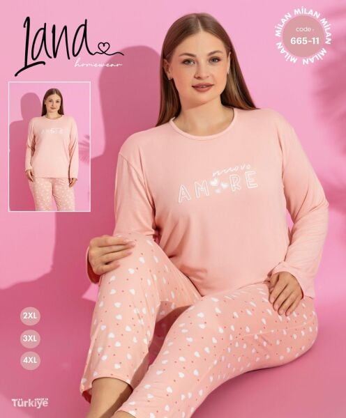 LANA 665-11 MİLAN ENJ.BASKI BATTAL PİJAMA TAKIMI