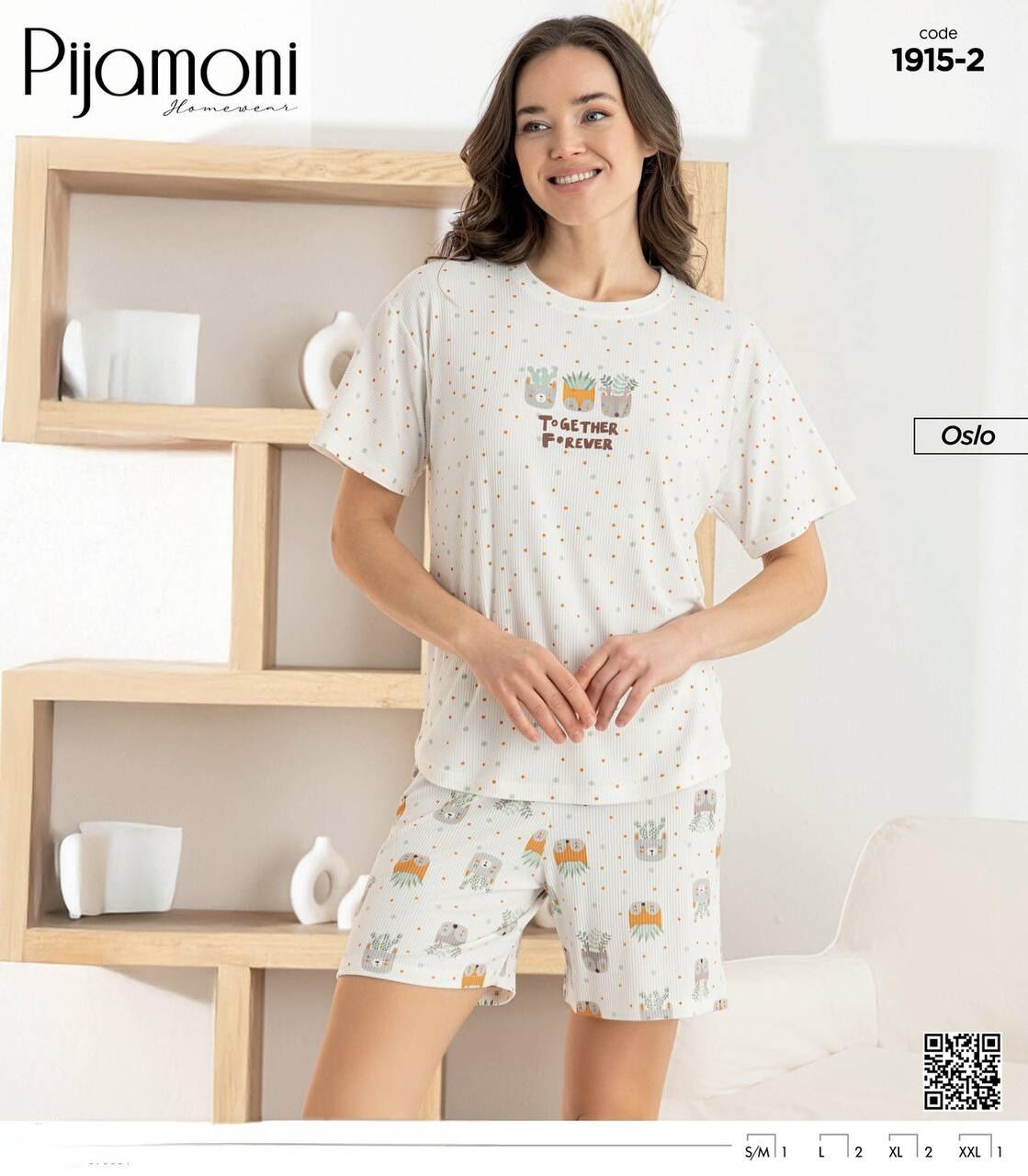 PİJAMONİ 1915-2 BAYAN OSLO KISA KOL ŞORTLU TAKIM