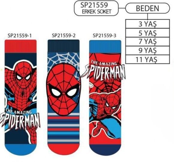 SPIDERMAN SP21559 ERKEK ÇOCUK SOKET ÇORAP