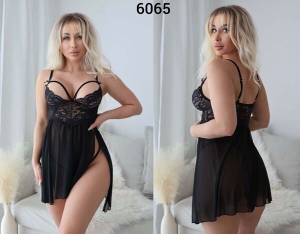 BELENG 6065 BRALET ÇİFT YIRTMAÇLI GECELİK
