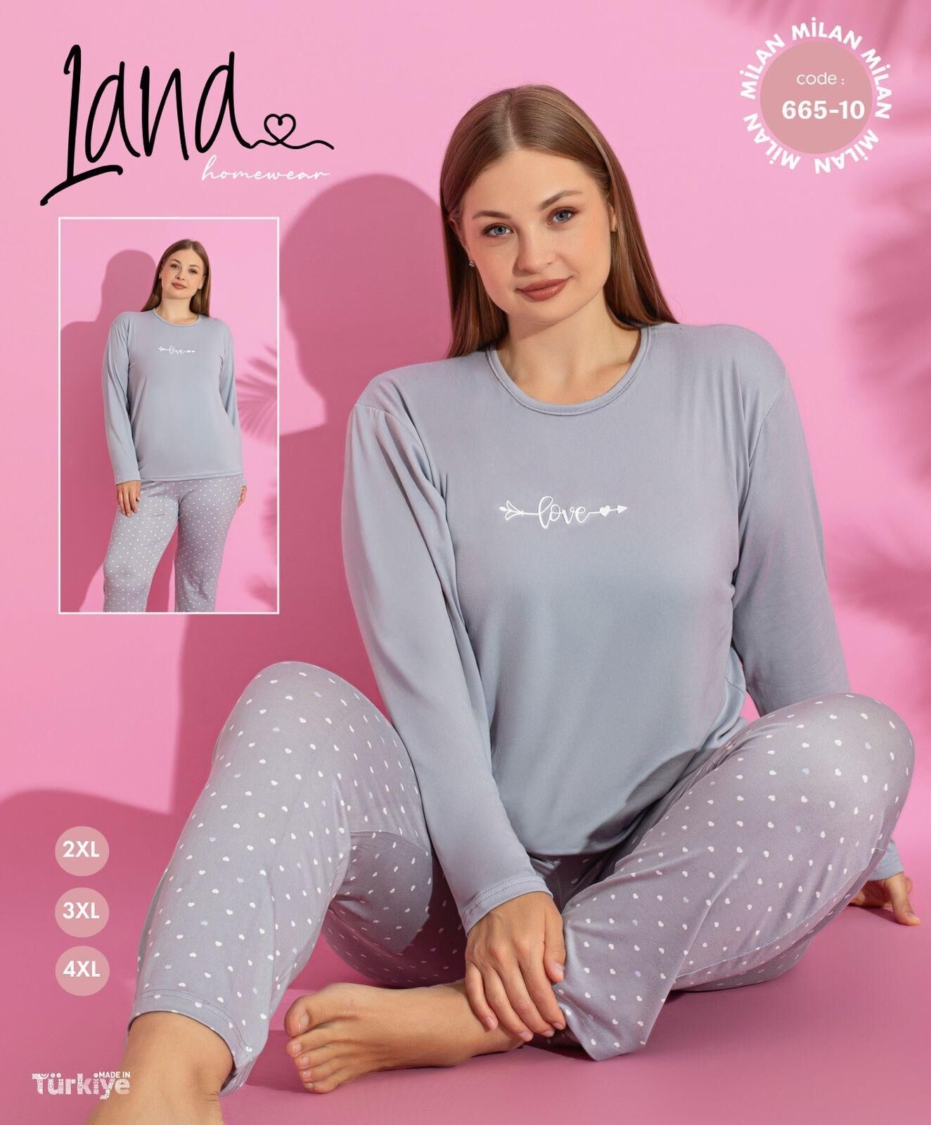 LANA 665-10 MİLAN ENJ.BASKI BATTAL PİJAMA TAKIMI