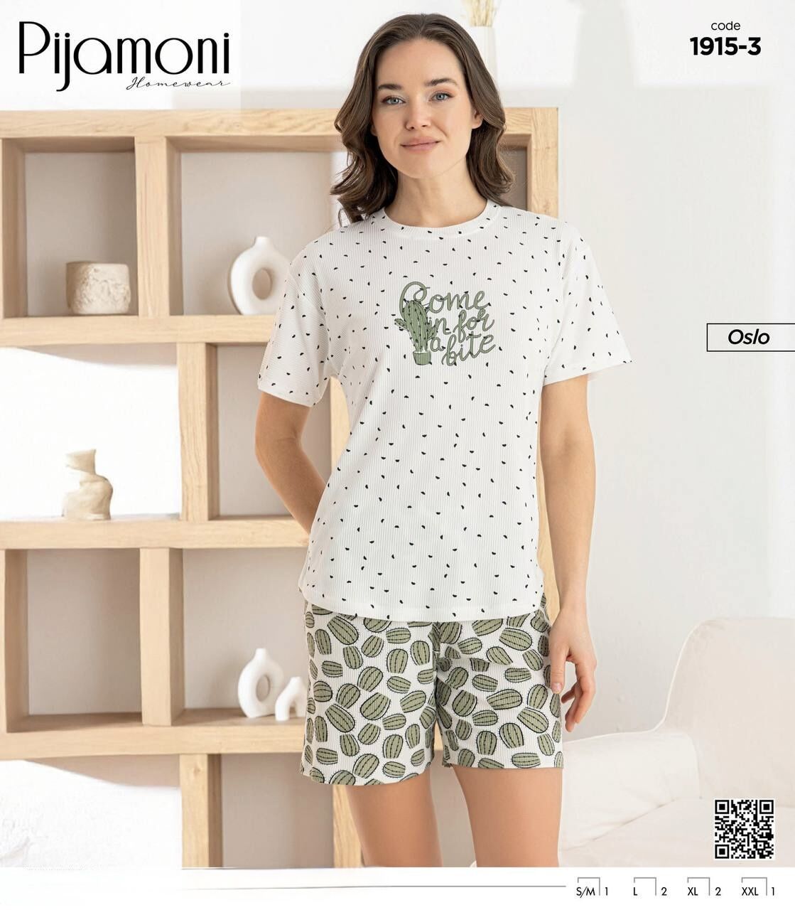 PİJAMONİ 1915-3 BAYAN OSLO KISA KOL ŞORTLU TAKIM