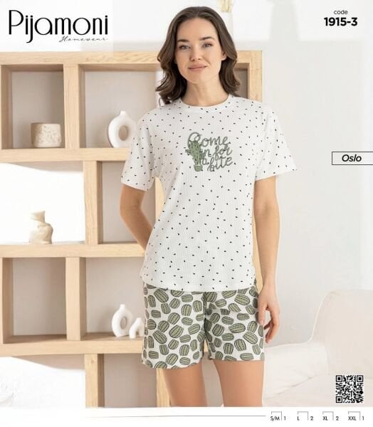 PİJAMONİ 1915-3 BAYAN OSLO KISA KOL ŞORTLU TAKIM