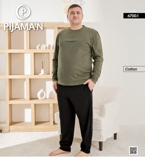 PİJAMAN 6700-1 ERKEK PENYE BATTAL PİJAMA TAKIM