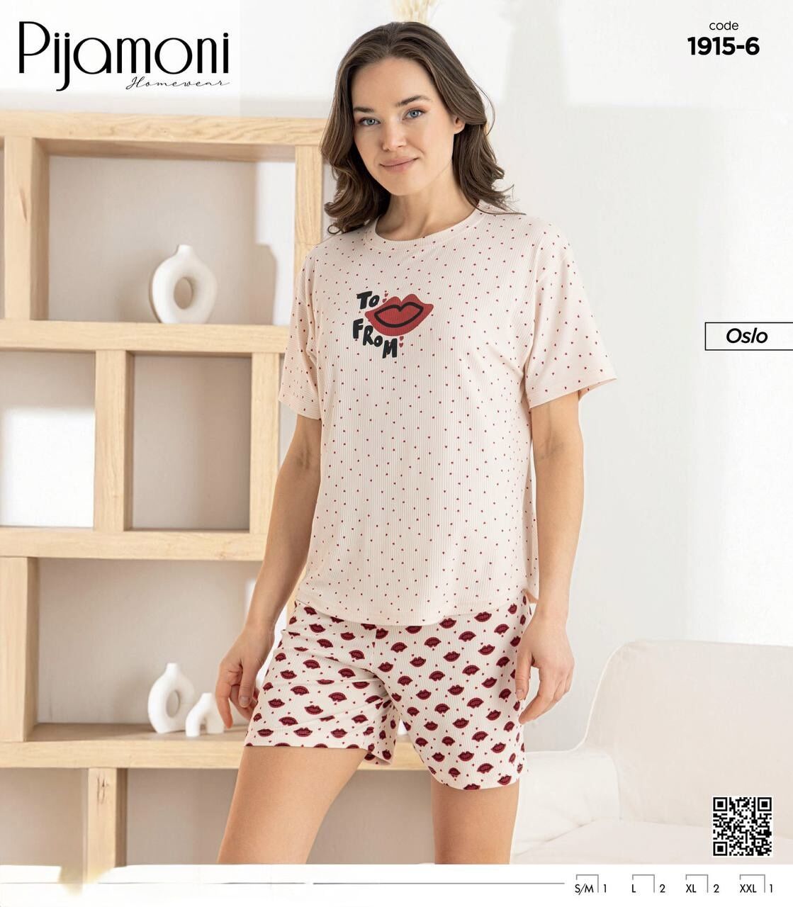 PİJAMONİ 1915-6 BAYAN OSLO KISA KOL ŞORTLU TAKIM