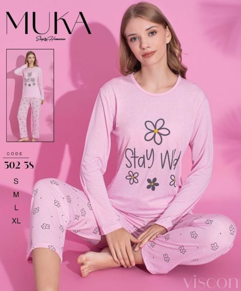 LANA 302-38 POLİVİSKON BASKILI PİJAMA TAKIM
