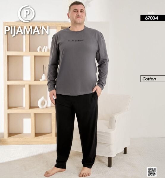 PİJAMAN 6700-4 ERKEK PENYE BATTAL PİJAMA TAKIM