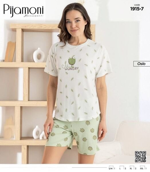 PİJAMONİ 1915-7 BAYAN OSLO KISA KOL ŞORTLU TAKIM