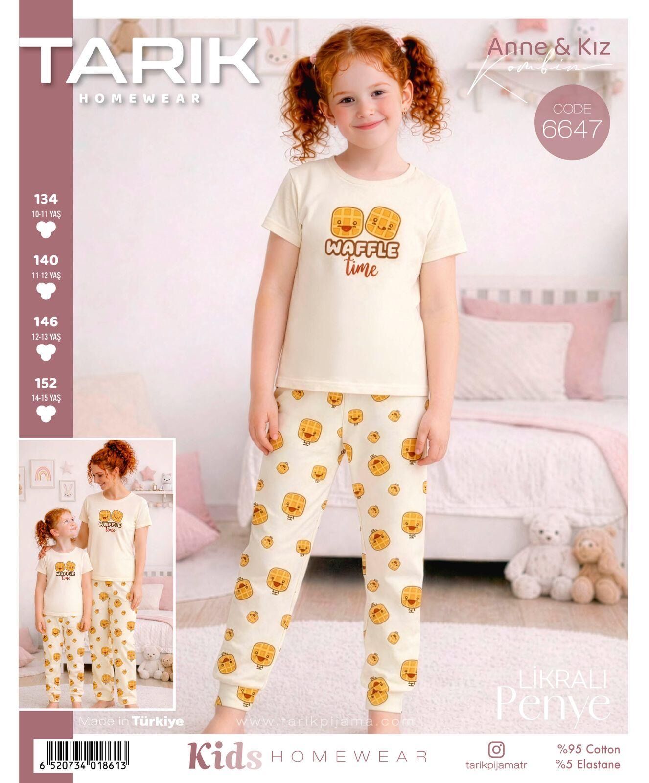 TARIK 6647 KIZ GES 10-15 YAŞ K.KOL PİJAMA TAKIM