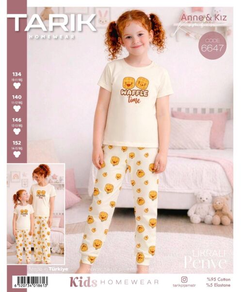TARIK 6647 KIZ GES 10-15 YAŞ K.KOL PİJAMA TAKIM
