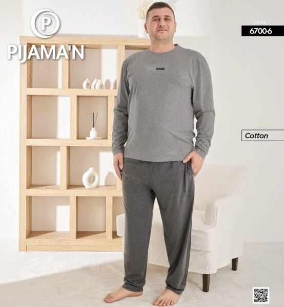PİJAMAN 6700-6 ERKEK PENYE BATTAL PİJAMA TAKIM