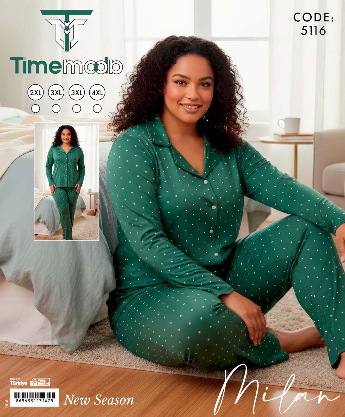 TİME MODA 5116 MİLAN BATTAL GÖMLEK PİJAMA TAKIM