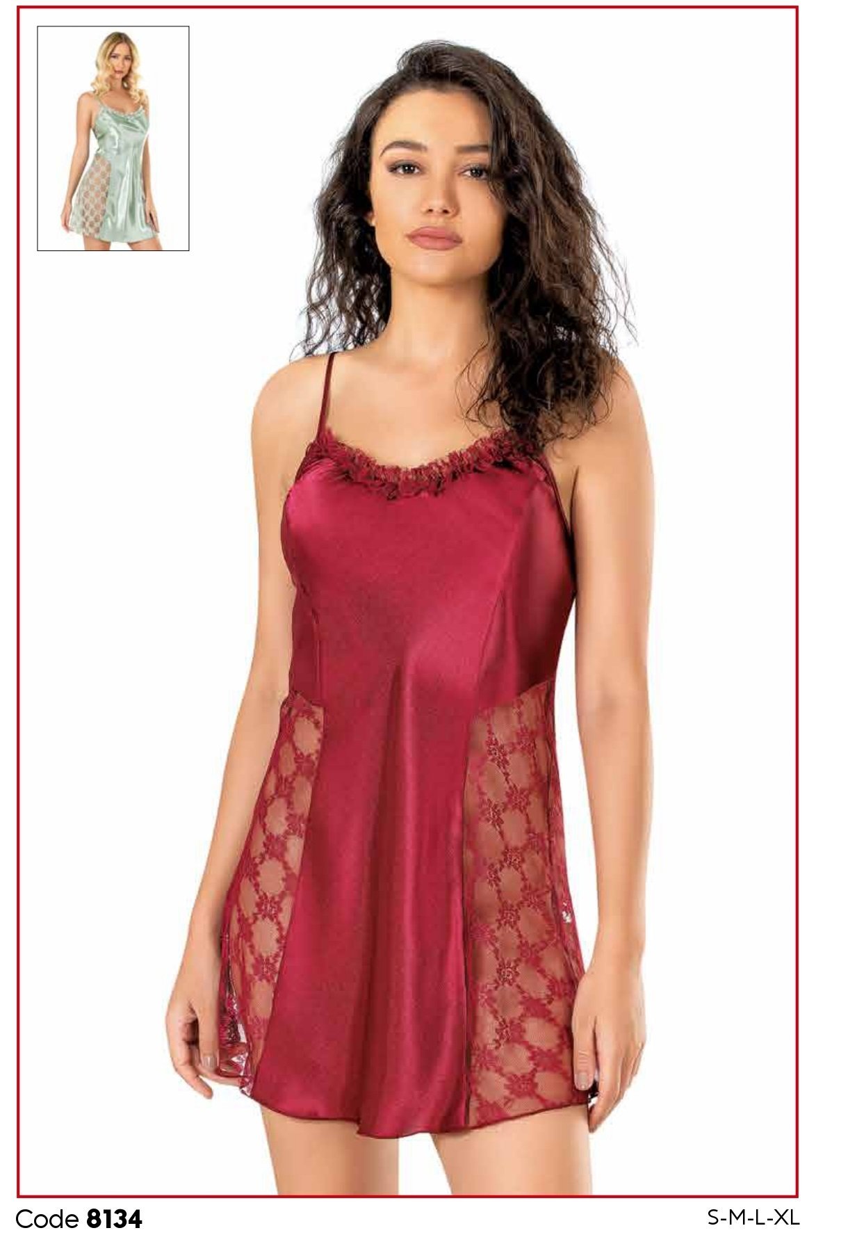 PRİMODA 8134 SATEN KISA GECELİK