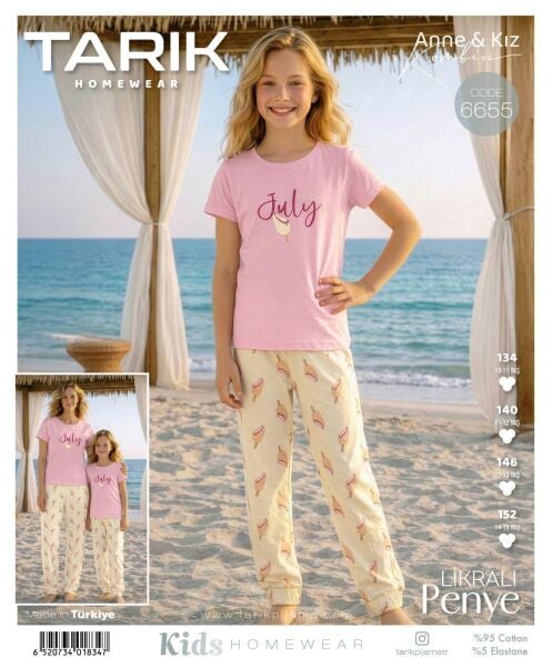 TARIK 6555 KIZ GES 10-15 YAŞ K.KOL PİJAMA TAKIM