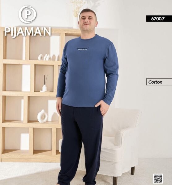 PİJAMAN 6700-7 ERKEK PENYE BATTAL PİJAMA TAKIM
