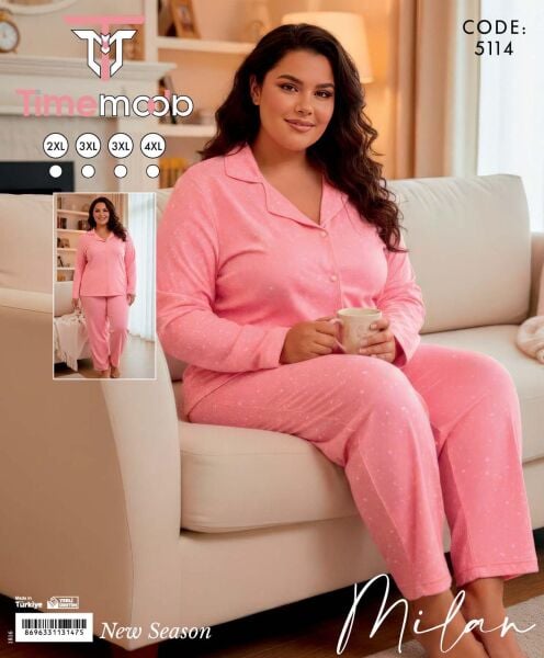 TİME MODA 5114 MİLAN BATTAL GÖMLEK PİJAMA TAKIM