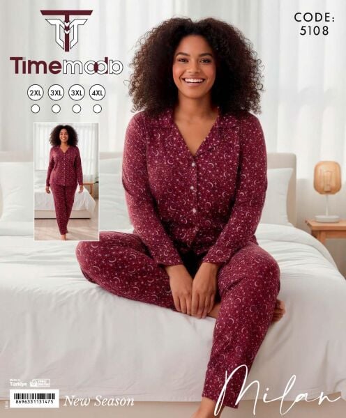 TİME MODA 5108 MİLAN BATTAL GÖMLEK PİJAMA TAKIM
