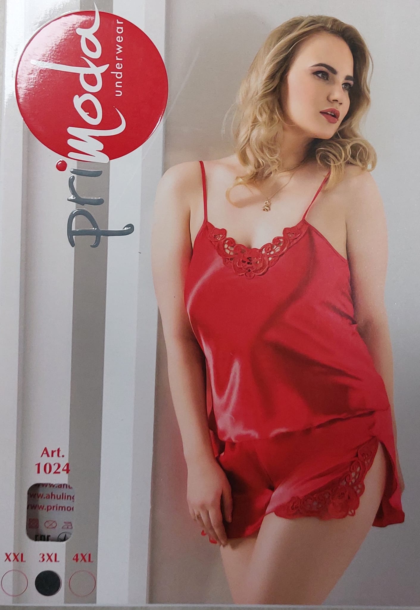 PRİMODA 1024 SATEN BATTAL BABYDOLL ŞORT TAKIM