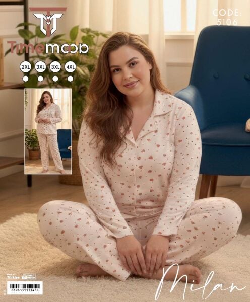 TİME MODA 5106 MİLAN BATTAL GÖMLEK PİJAMA TAKIM