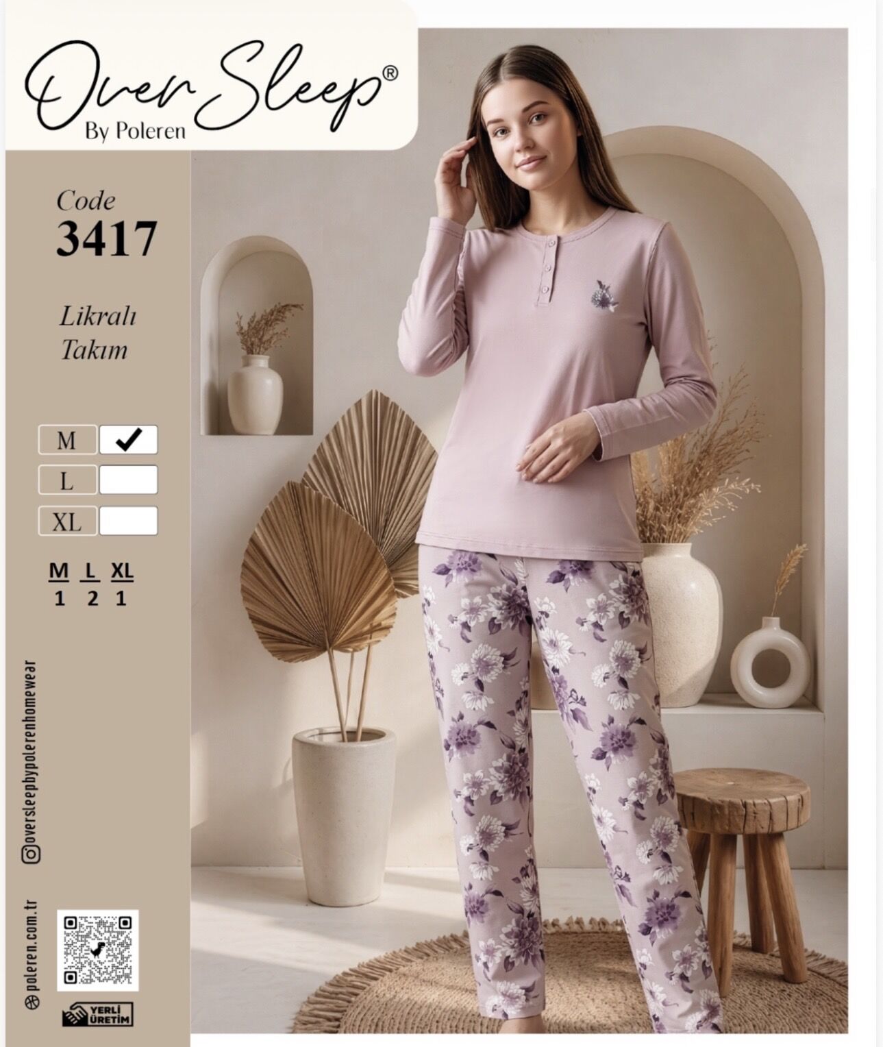 OVER SLEEP 3417  BAYAN  LYC SÜPREM  PİJAMA TAKIM