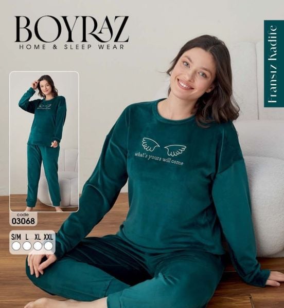 BOYRAZ 03068 FRANSIZ KADİFE PİJAMA TAKIM