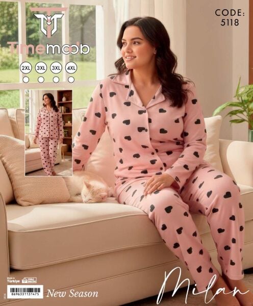 TİME MODA 5118 MİLAN BATTAL GÖMLEK PİJAMA TAKIM