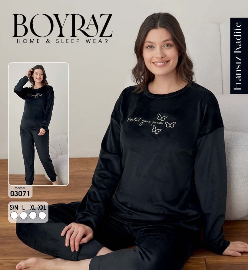 BOYRAZ 03071 FRANSIZ KADİFE PİJAMA TAKIM