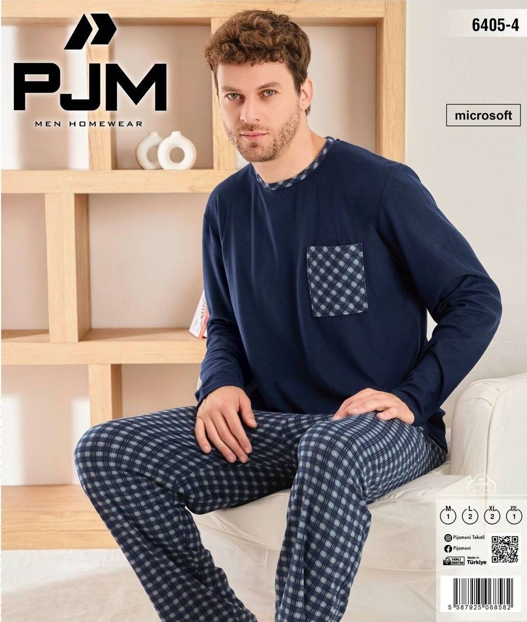 PJM 6405-4 ERKEK MİCROSOFT BİS.YAKA PİJAMA TAKIM