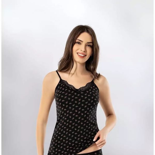 KOTA 6134 BAYAN BATTAL BASKILI İP ASKI ATLET ASORTİ - XXL